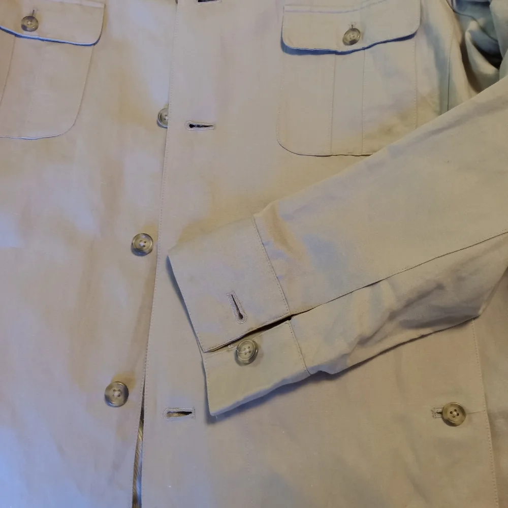 Linen Claiborne Luxe Lined Linen Jacket /Coat / Shirtjack Size Large